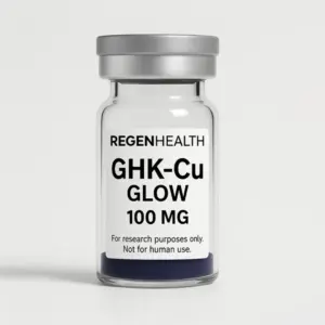 Glow GHK-Cu 100mg copper peptide vial for skin rejuvenation and collagen support